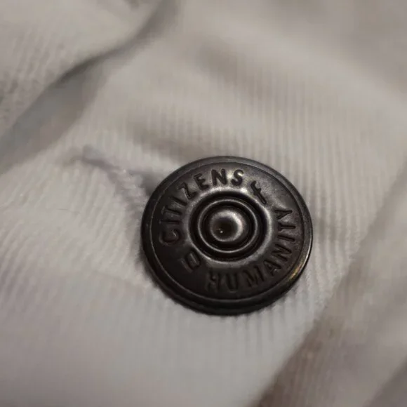 Citizens of Humanity jean jacket women's medium white denim elbow pads - Picture 5 of 10